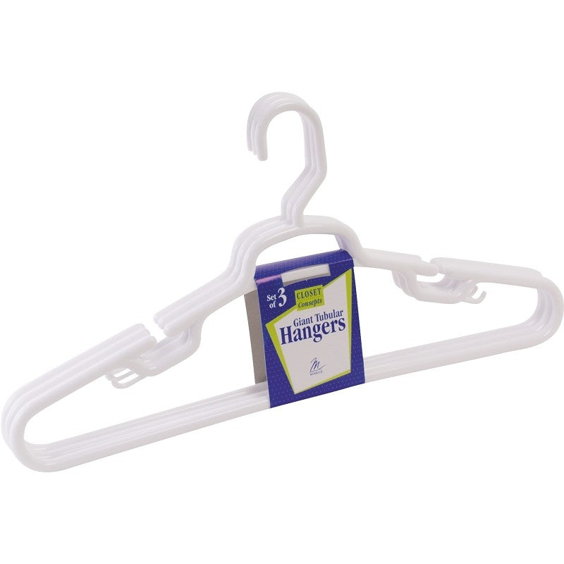 Merrick C84311-GH Tubular Hanger, Plastic, White (Pack of 12)