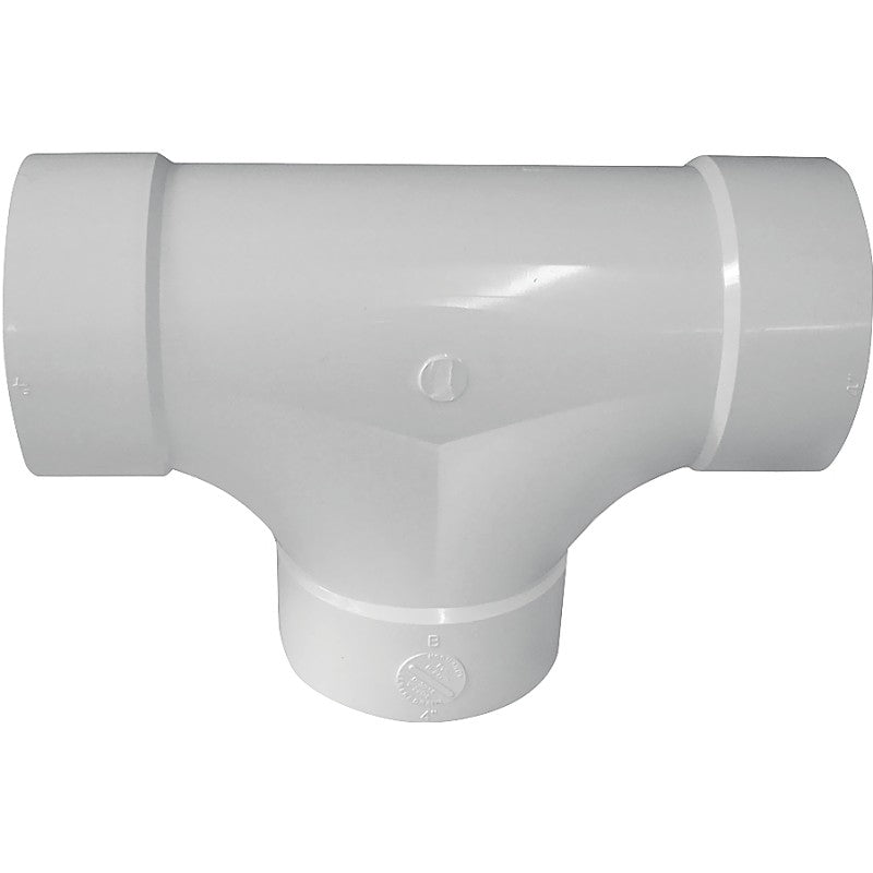 Canplas 414155BC Sanitary Pipe Tee, 4 in, Hub, PVC, White