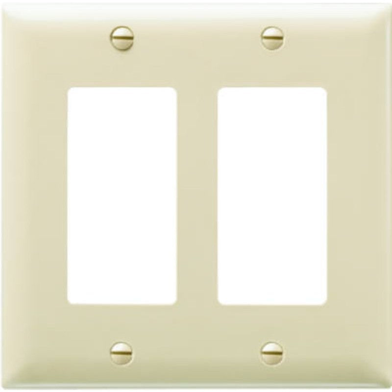Legrand TradeMaster TP262ICC30 Switch Wallplate, 4-11/16 in L, 4-3/4 in W, 2 -Gang, Nylon, Ivory, Matte