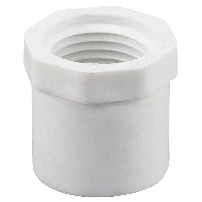 IPEX 435722 Reducing Bushing, 3/4 x 1/2 in, Socket x FPT, PVC, SCH 40 Schedule