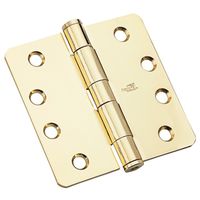 Commercial Door Hinge 4 Inch 1/4 Radius Bright Polished Brass