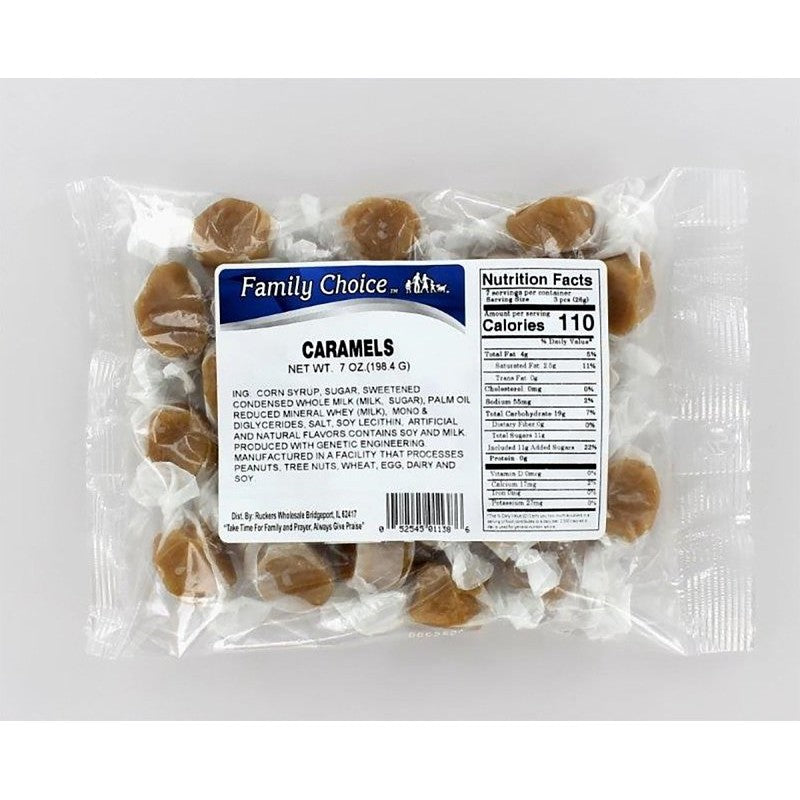 Family Choice 1138 Candy, Caramel Flavor, 8 oz (Pack of 12)