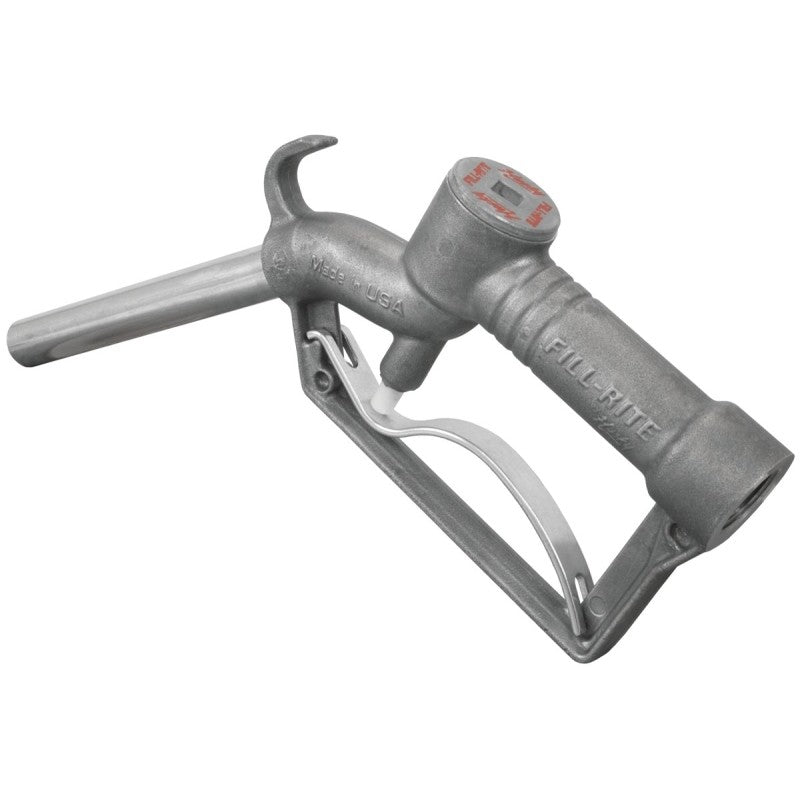 Fill-Rite FRHMN075S/NO75UMN Manual Nozzle with Hook, 3/4 in, FNPT, Aluminum, Silver