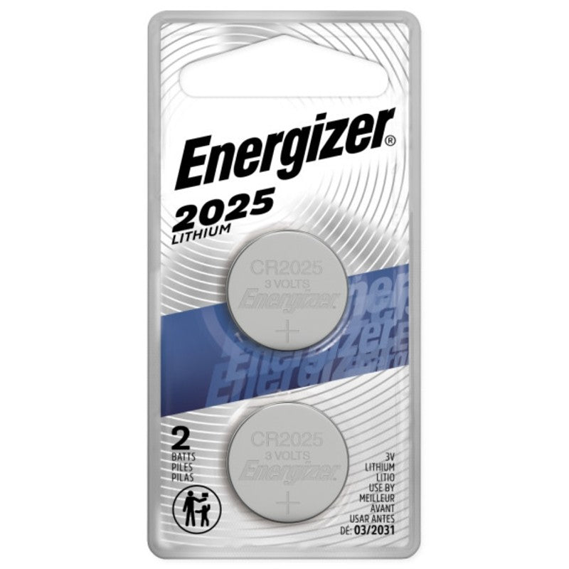 Energizer 2025BP-2 Coin Cell Battery, 3 V Battery, 170 mAh, CR2025 Battery, Manganese Dioxide, Lithium