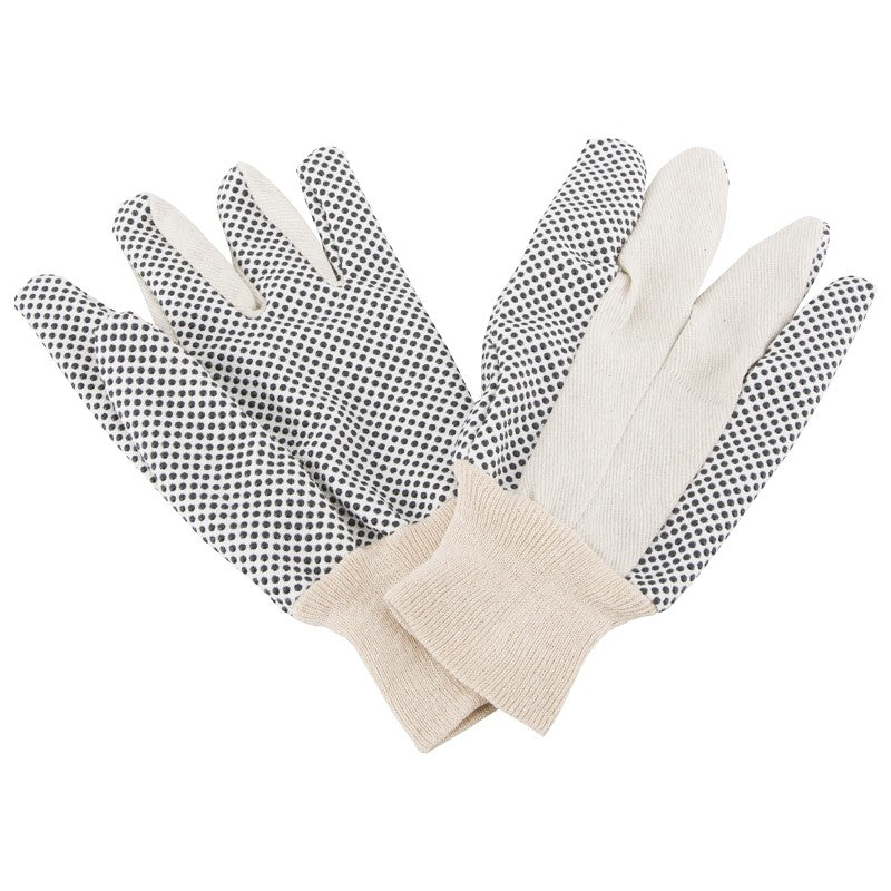 Diamondback GV-522PVD-3L Cotton Work Gloves with PVC Dots, Men's, One-Size, Straight Thumb, Knit Wrist Cuff, Fabric 80% Cotton 20% Polyester (Pack of 12)
