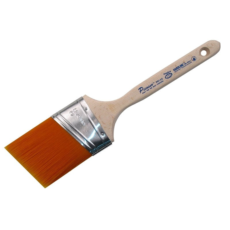 Proform Picasso PIC1-3.0 Paint Brush, Beechwood Handle, 3 in W, Angled Oval Brush, PBT Bristle