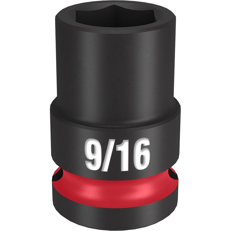 Milwaukee SHOCKWAVE Impact Duty Series 49-66-6203 Shallow Impact Socket, 9/16 in Socket, 1/2 in Drive, Square Drive