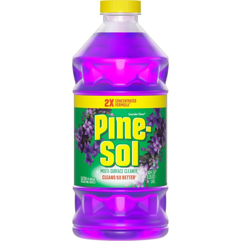 Pine-Sol 10041294601662 Multi-Surface Cleaner and Disinfectant, 40 oz, Bottle, Liquid, Lavender Clean (Pack of 8)