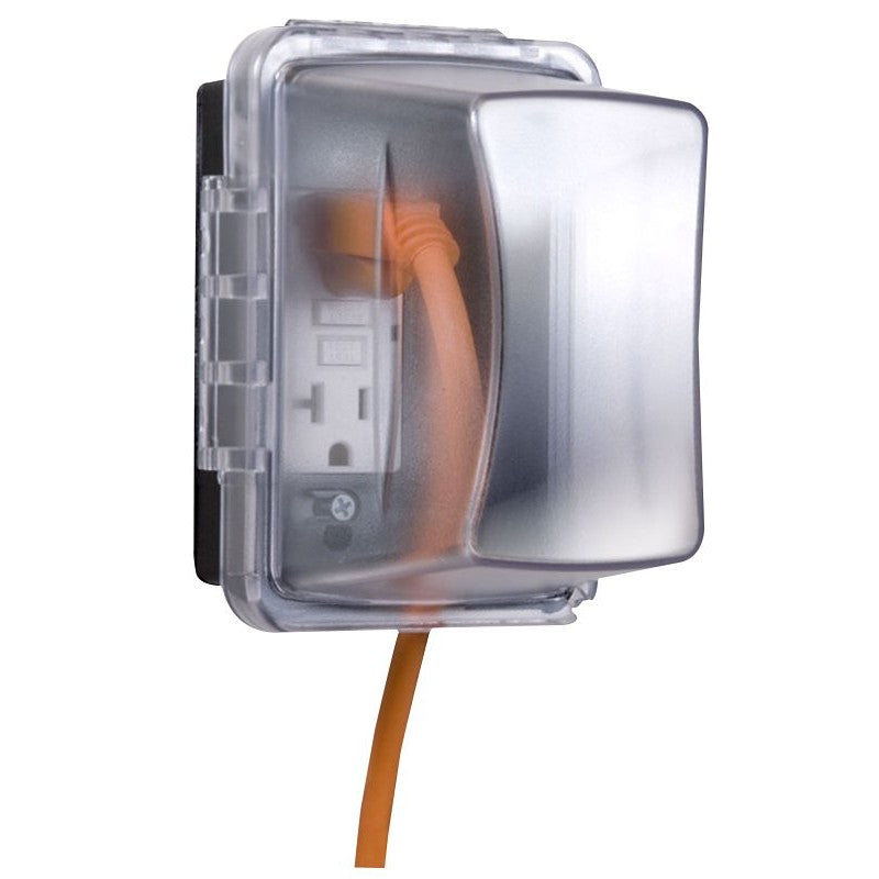TayMac MM710C Electrical Box Cover, 4 in W, 1-Gang, Polycarbonate, Clear