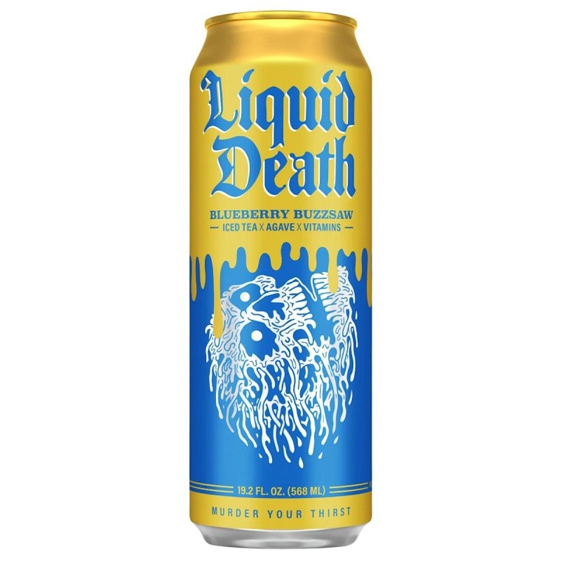 Liquid Death 1700068 Iced Tea, Blueberry Buzzsaw, 19.2 oz Can (Pack of 12)