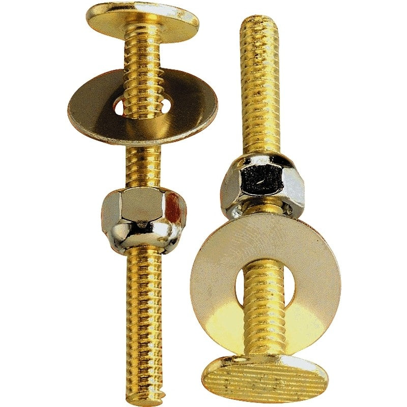 Plumb Pak PP23517 Bolt Set, 3-1/4 in W x 4 in H Dimensions, Brass
