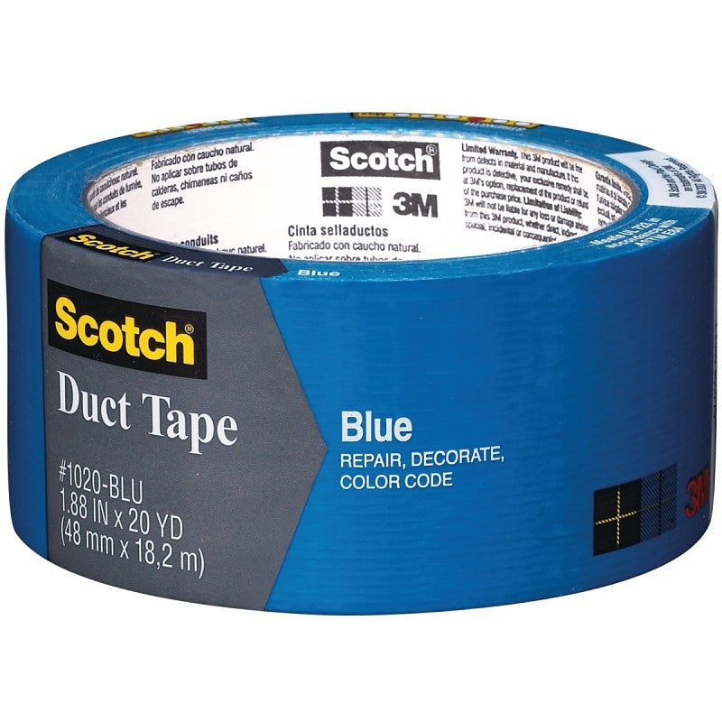 Scotch 3920-BL Duct Tape, 20 yd L, 1.88 in W, Blue