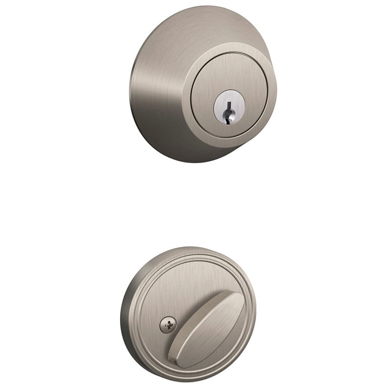 Schlage JD60619 Deadbolt, 3 Grade, SC1 Key, Metal, Satin Nickel, 2-3/8, 2-3/4 in Backset, C Keyway