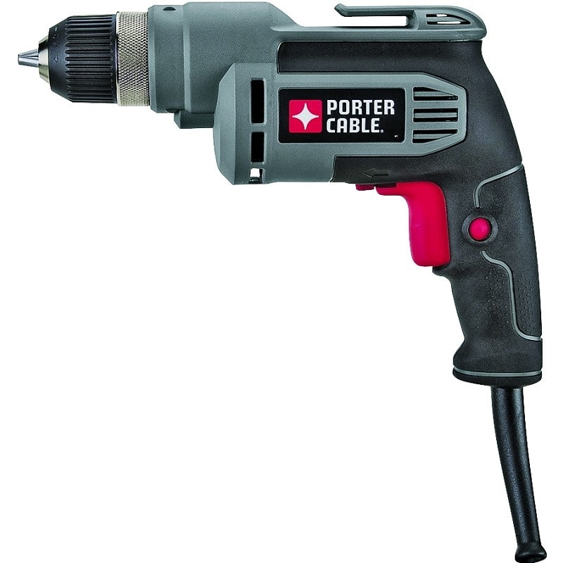 Porter-Cable PC600D Electric Drill, 6.5 A, 3/8 in Chuck, Keyless Chuck, 6 ft L Cord