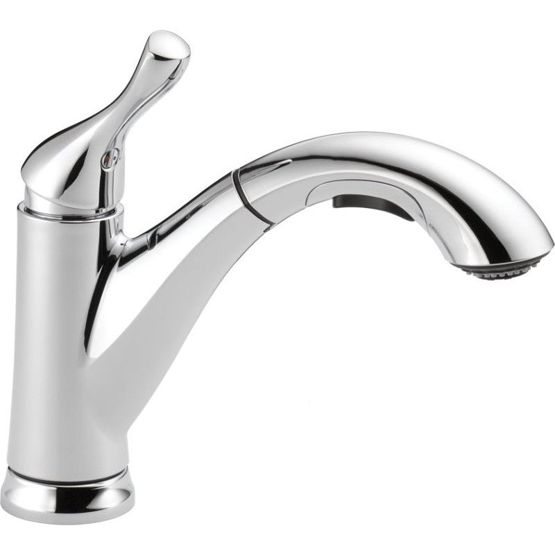 Delta 16953-DST Pull-Out Kitchen Faucet, 1.8 gpm, 1-Handle, 4-Faucet Hole, Chrome Plated, Swivel Spout