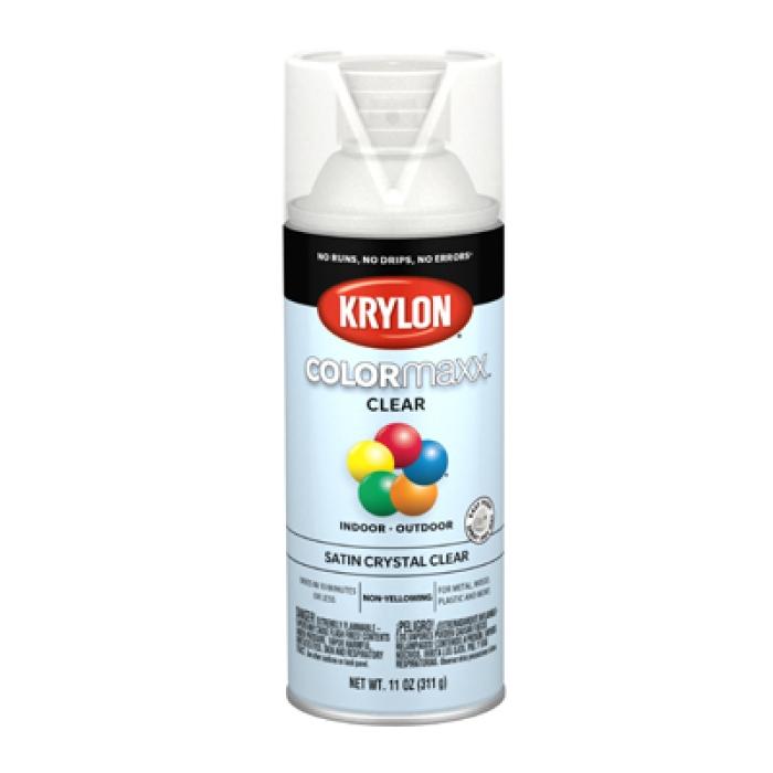 Krylon K05562007 Enamel Spray Paint, Satin, Crystal Clear, 11 oz, Can