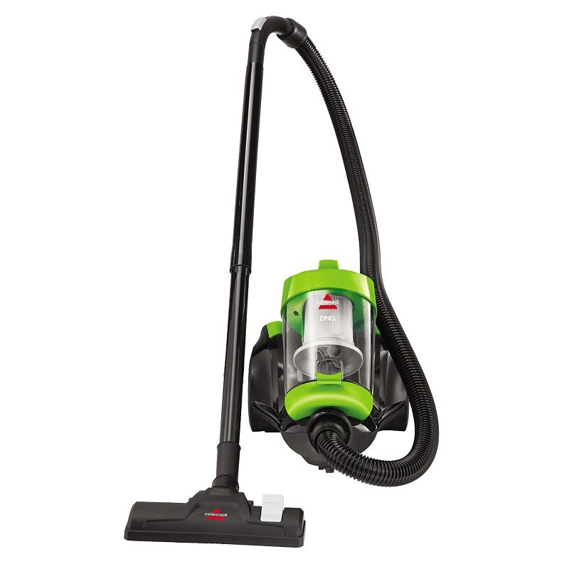 Bissell Zing 2156A Bagless Canister Vacuum, 2 L Vacuum, 3-Stage Filter, 16 ft L Cord, Black/Citrus Lime