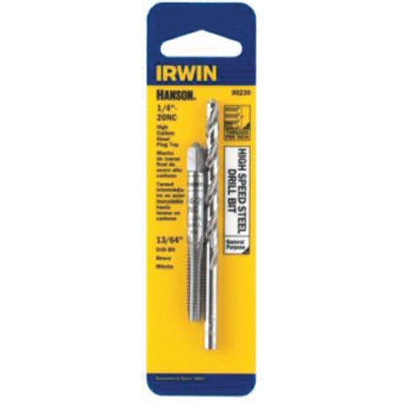 Irwin 80230 Tap and Drill Bit Set, HCS/HSS, 13/64 in Drill Bit