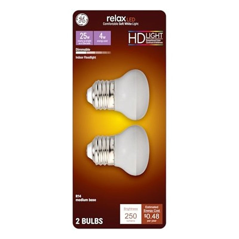 GE 46961 LED Bulb, R16 Lamp, 40 W Equivalent, Medium Lamp Base, Dimmable, Warm White, 2700 K Color Temp