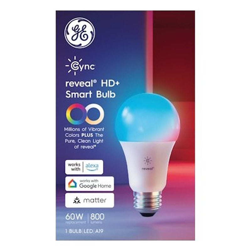 GE 93131798 Smart Light Bulb, 9.5 W, Wi-Fi Connectivity: Yes, App, Voice Control, Medium Lamp Base, LED Lamp