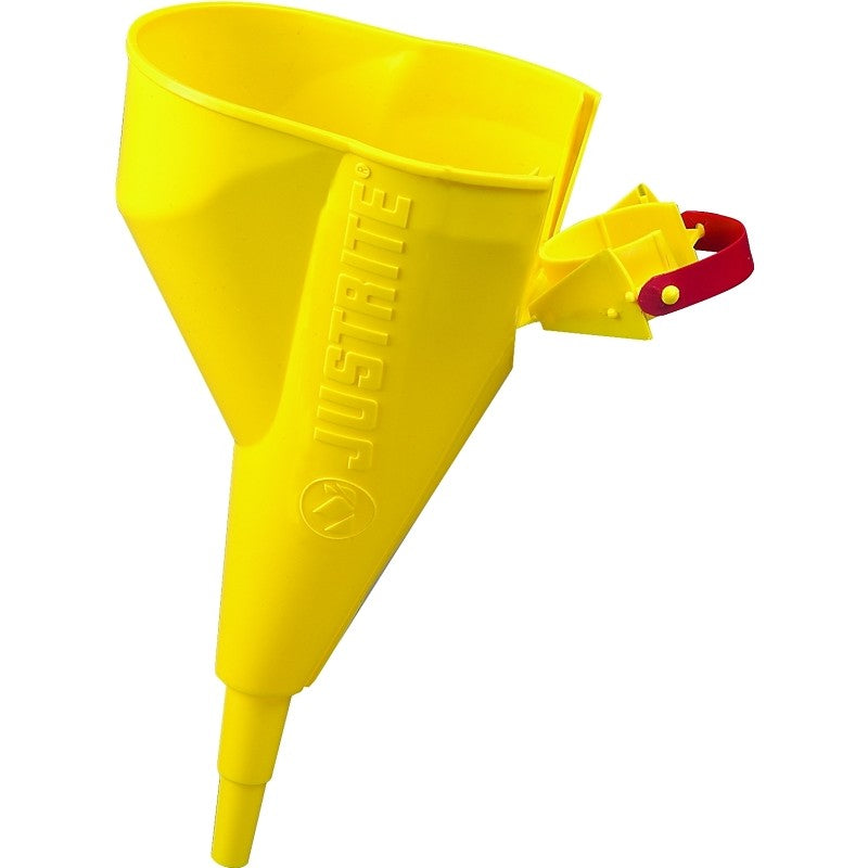 Justrite 11202Y Funnel, Polypropylene, Yellow, 11-1/4 in H