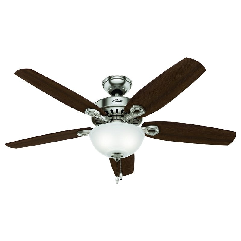 Hunter 53090 Ceiling Fan, 5110 cfm Air, 5-Blade, Brazilian Cherry/Stained Oak Blade, 52 in Sweep