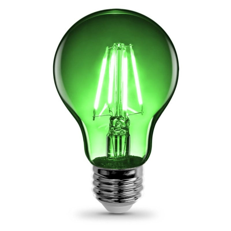 Feit Electric A19/TG/LED LED Bulb, Flood/Spotlight, A19 Lamp, E26 Lamp Base, Dimmable, Clear, Transparent Green Light