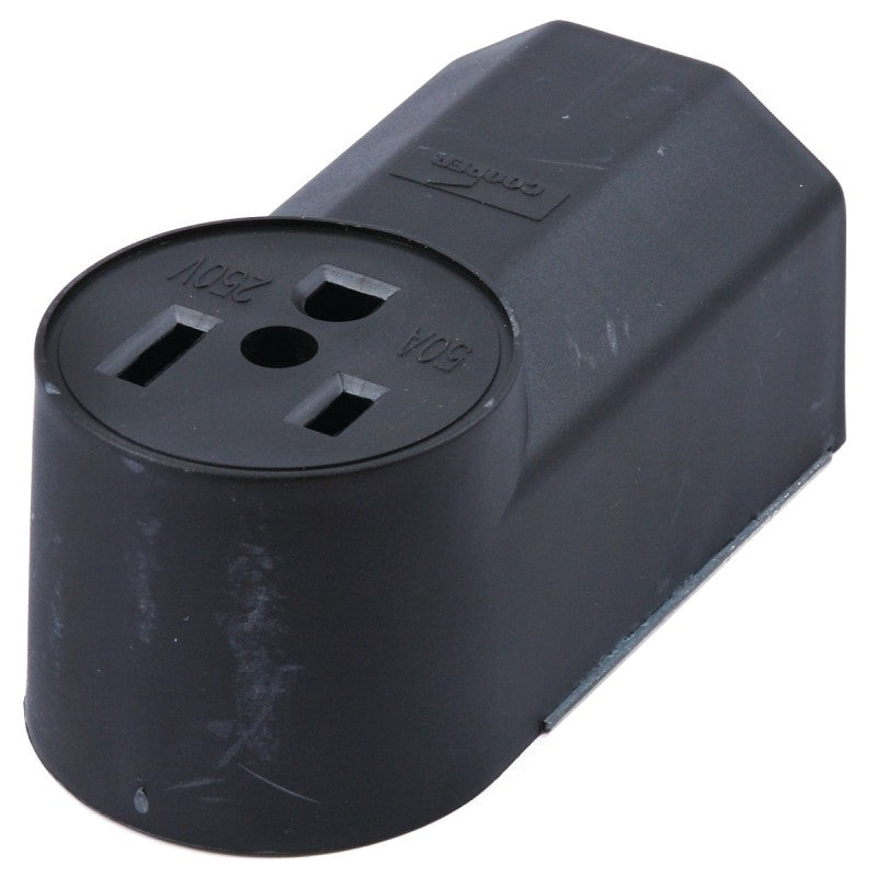 Forney 58402 Electrical Receptacle, 125/250 V, 50 A, Black, 2-Pole