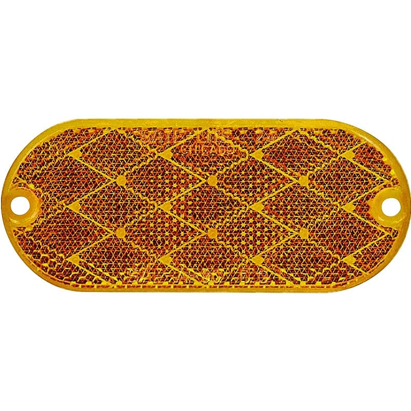 PM V480 V480A Oblong Reflector, Amber Reflector, 1.9 in W Reflector, 4.33 in H Reflector