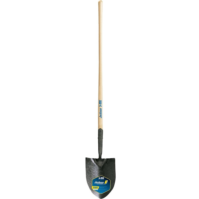 Jackson J-450 Series 1201900 Pony Shovel, 8-1/2 in W Blade, Hardwood Handle, Solid Shank Handle, 47 in L Handle