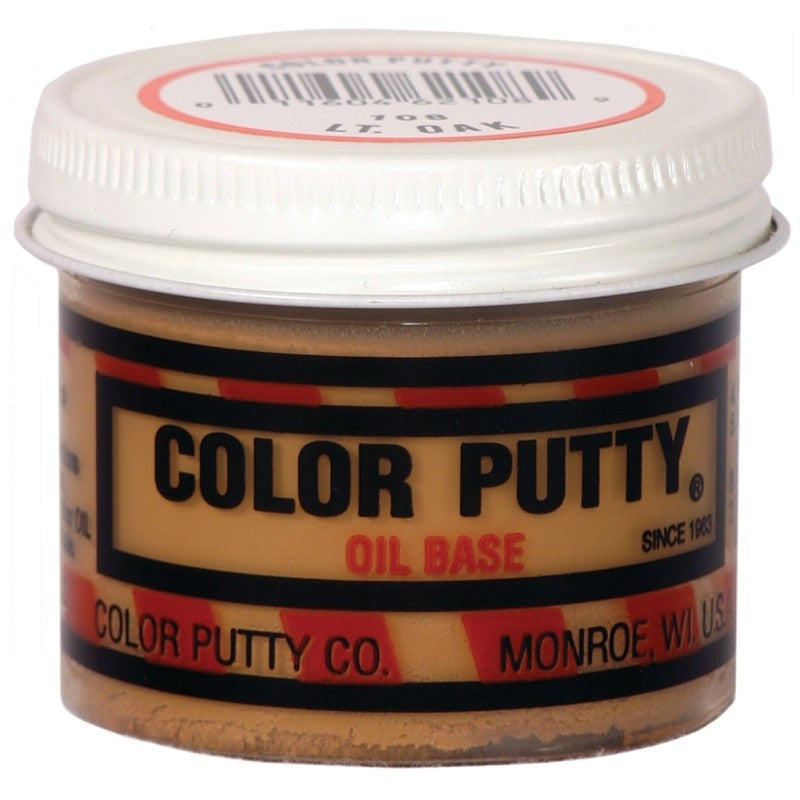 Color Putty 108 Wood Filler, Color Putty, Mild, Light Oak, 3.68 oz, Jar