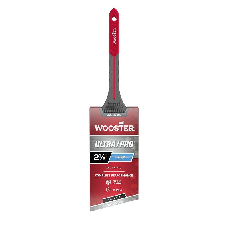 Wooster Ultra/Pro GRIPTECH MAX Series G4181-2 1/2 Paint Brush, 2-1/2 in W, Firm Thin Angle Brush, 2-7/8 in L Bristle