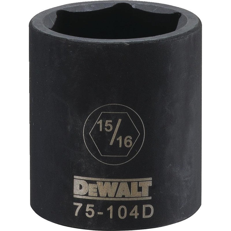DEWALT DWMT75104OSP Deep Impact Socket, 15/16 in Socket, 1/2 in Drive, 6-Point, Steel, Black Oxide