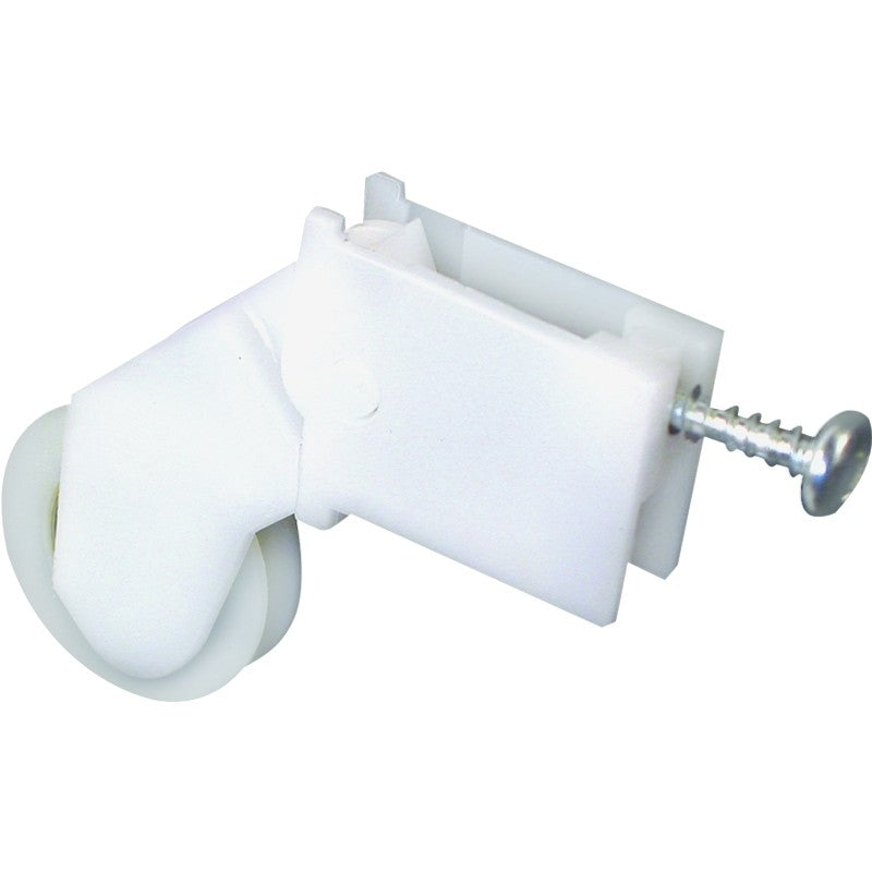 Prime-Line B 645 Roller Assembly, 1 in Dia Roller, 1/4 in W Roller, Nylon, White, 2-Roller