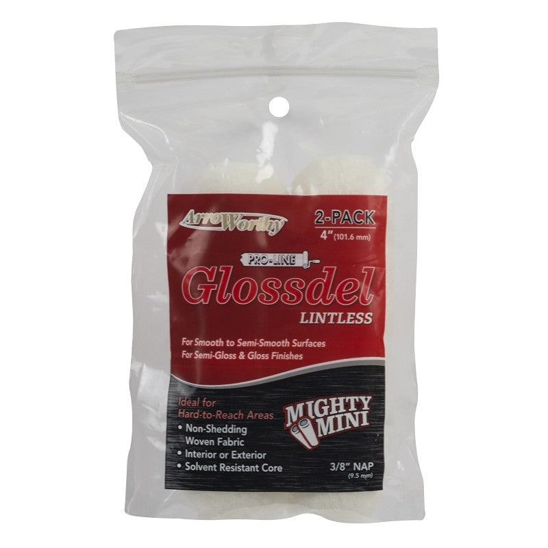 Arroworthy 4-GL3T/P Mini Roller Cover, 3/8 in Thick Nap, 4 in L, White