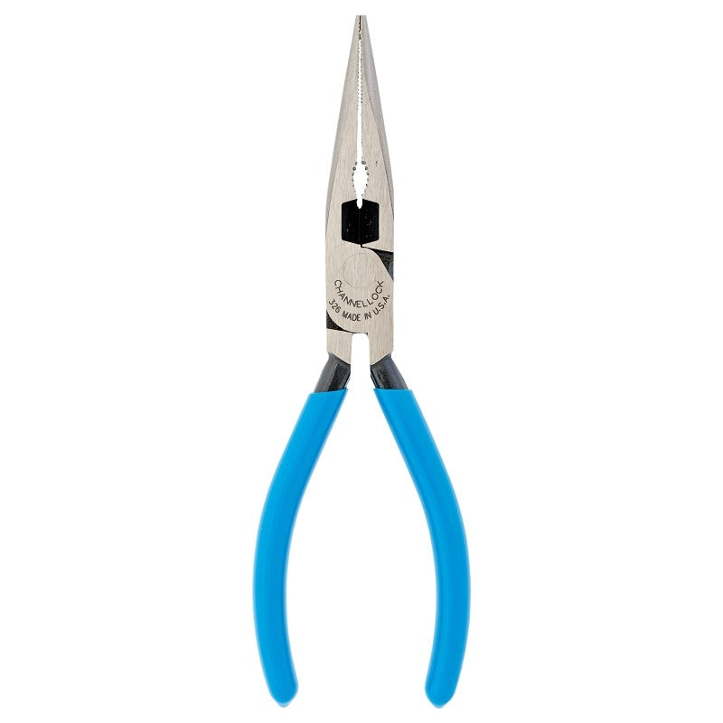 Channellock 326 Nose Plier, 6.1 in OAL, 1-5/32 in Jaw Opening, Blue Handle, Ergonomic Handle, 3/4 in W Jaw
