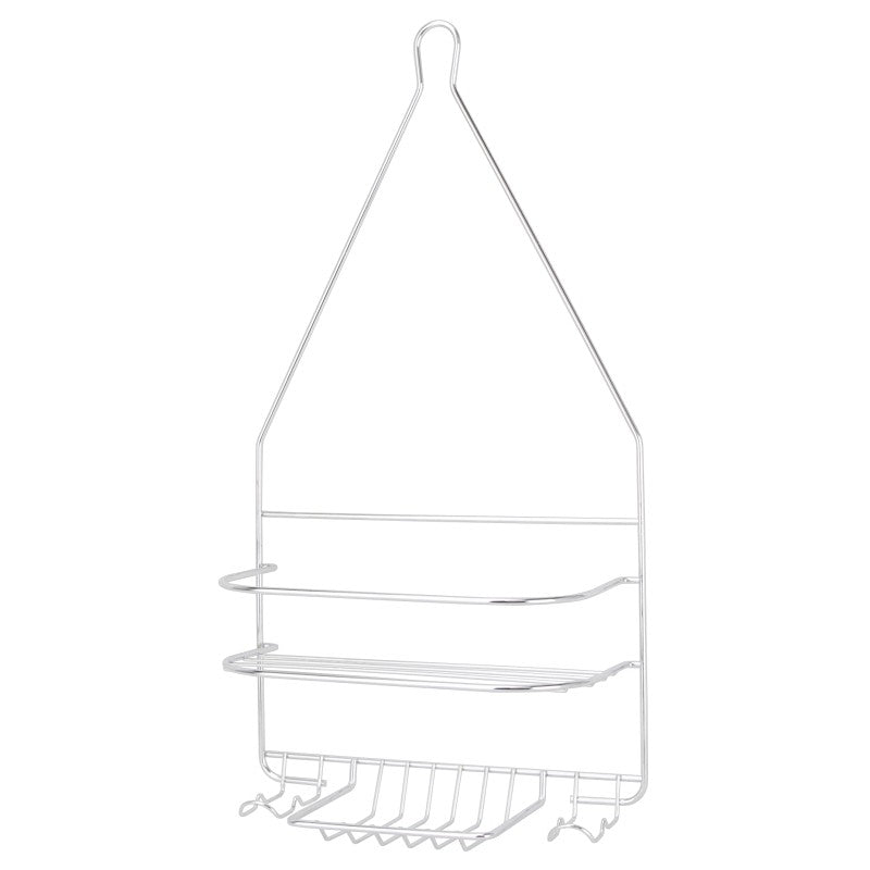 Simple Spaces SS-SC-25-CH-3L Shower Caddy, 2-Shelf, Steel, 10 in OAW, 19 in OAH, 4-1/4 in OAD, 10 lb