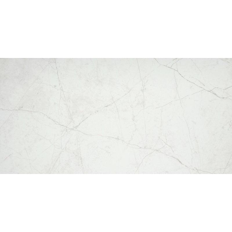Emser Tile Sterlina II Series F20STERWH1224 Porcelain Tile, 24 in L Tile, 12 in W Tile, Rectified Edge, White