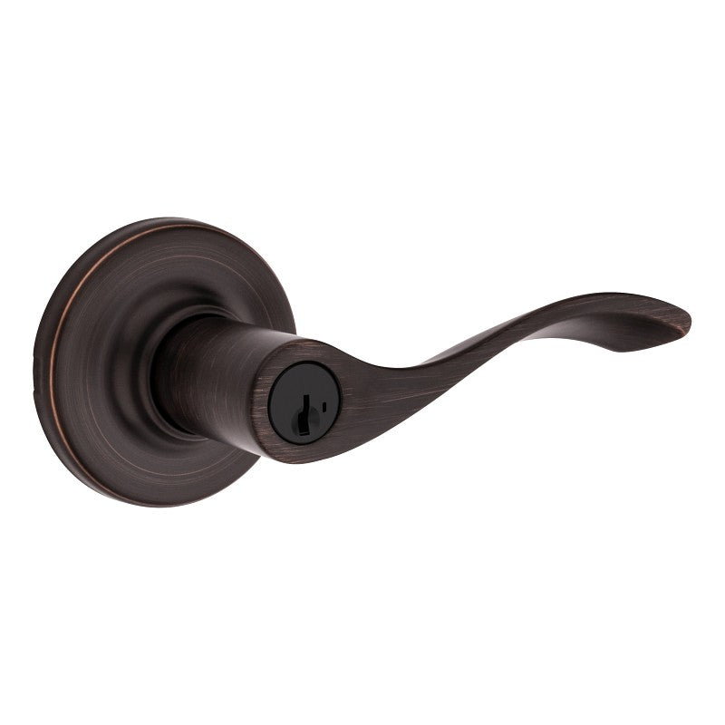 Kwikset 94050-674 Entry Door Lockset, Lever Handle, Venetian Bronze, Zinc, KW1 Keyway, Residential, 3 Grade