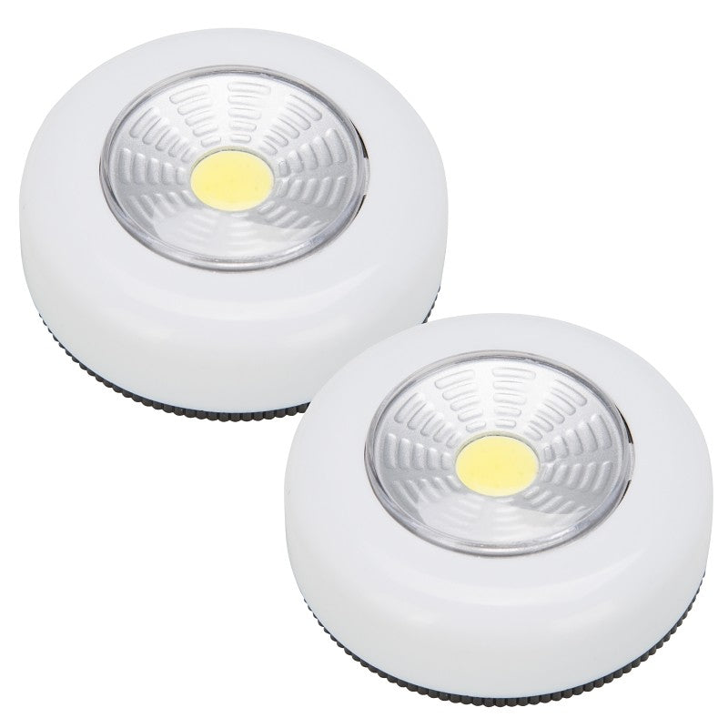 PowerZone F12004 LED Puck Light, LED-Lamp, LED Lamp, 35 Lumens, ABS Fixture, White Fixture, White Fixture (Pack of 12)
