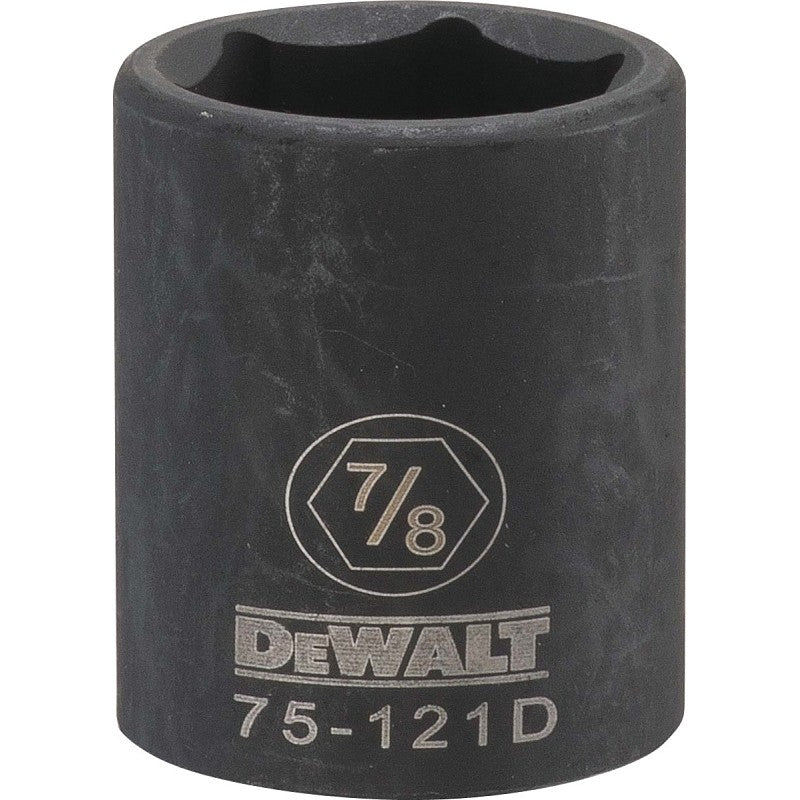 DEWALT DWMT75121OSP Deep Impact Socket, 7/8 in Socket, 1/2 in Drive, 6-Point, Steel, Black Oxide