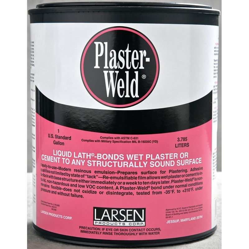 Larsen Plaster-Weld PWG04 Bonding Agent, Liquid, Low to Slight Acetic, Pink, 1 gal Pail (Pack of 4)