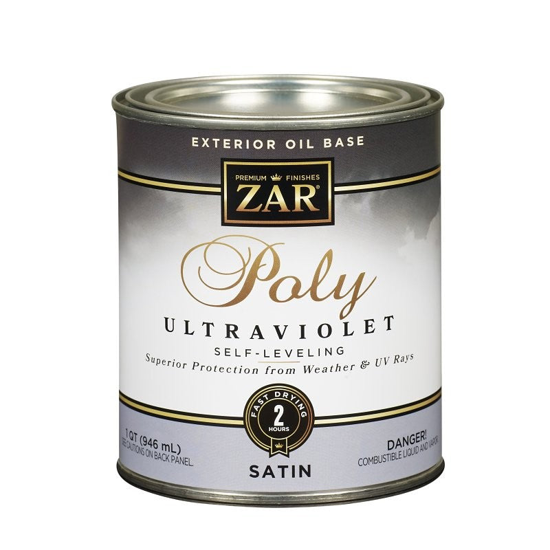 ZAR 34112 Exterior Polyurethane, Liquid, Amber, 1 qt, Can (Pack of 4)