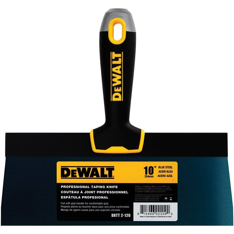 DEWALT DXTT-2-126 Taping Knife, 10 in W Blade, Steel Blade, Precision Ground Blade, Ergonomic, Soft Grip Handle (Pack of 4)