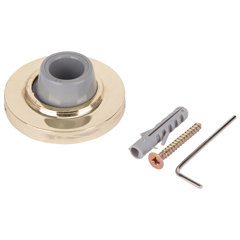 ProSource LR-005-PS Door Stop, 2-1/2 in Dia Base, 2-1/2 in Dia Base x 1 in H Projection, Steel & Rubber