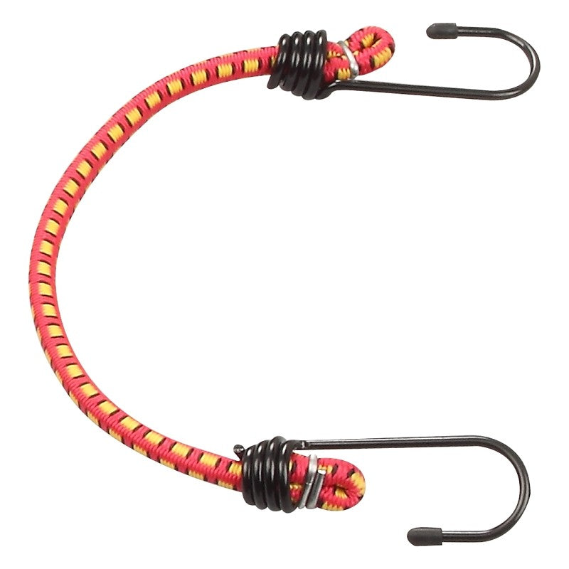 ProSource FH64013 Stretch Cord, 8 mm Dia, 13 in L, Polypropylene, Red, Hook End (Pack of 10)