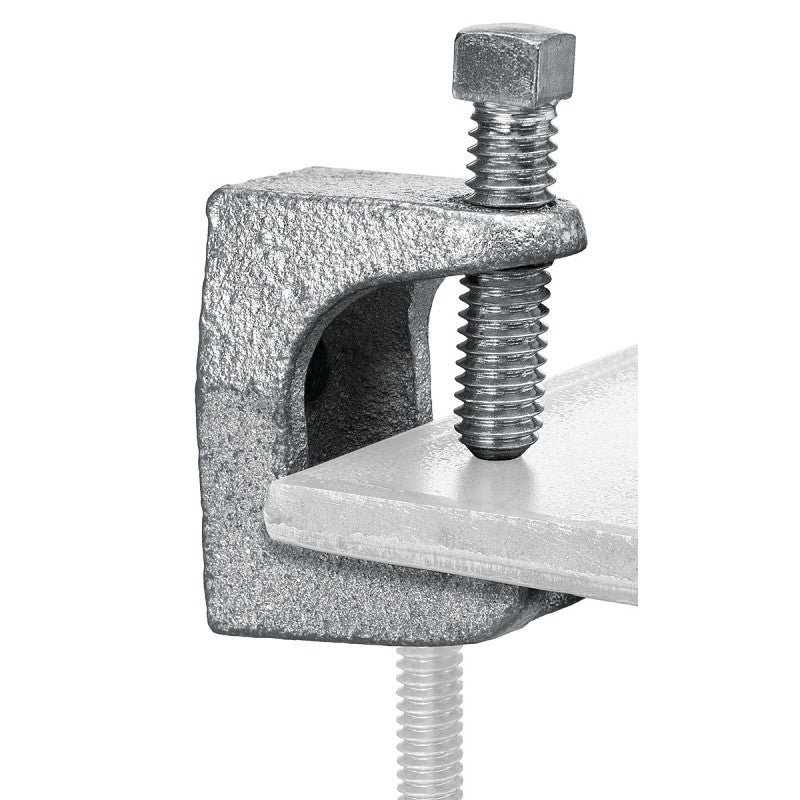 SuperStrut Z500-25 Beam Clamp, 1-1/4 in L, Iron, Silver, Electro-Plated, 25/PK