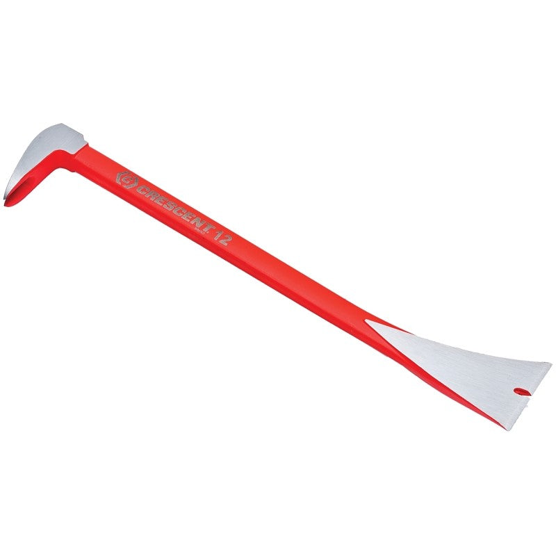 Crescent CODE RED Series MB12 Pry Bar, 12 in L, Ground Tip, Steel, Red, 3-1/4 in W