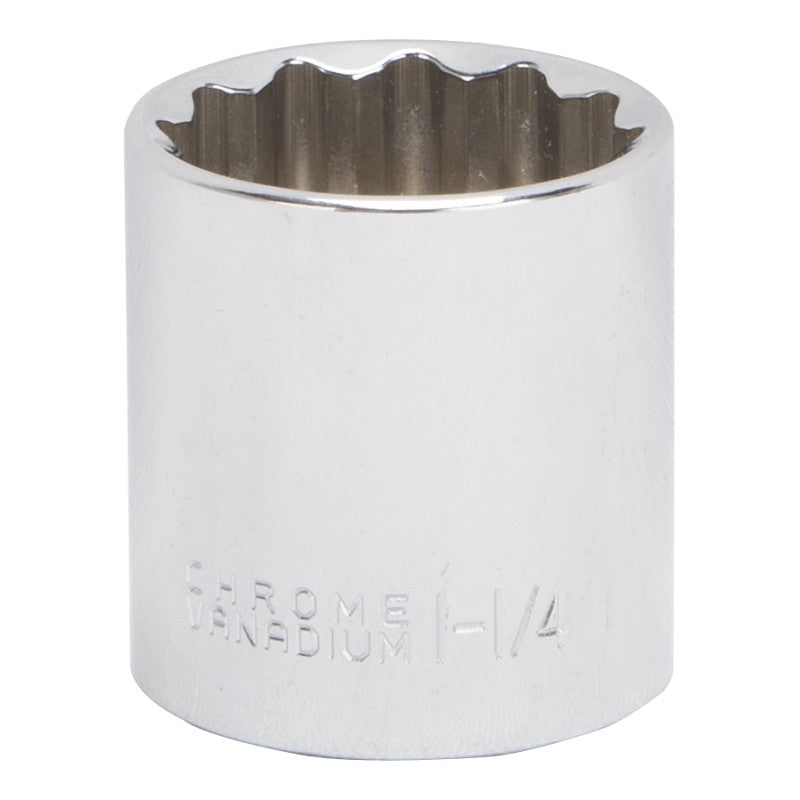 Vulcan MT6525893 Drive Socket, 1-1/4 in Socket, 1/2 in Drive, 12-Point, Chrome Vanadium Steel, Chrome