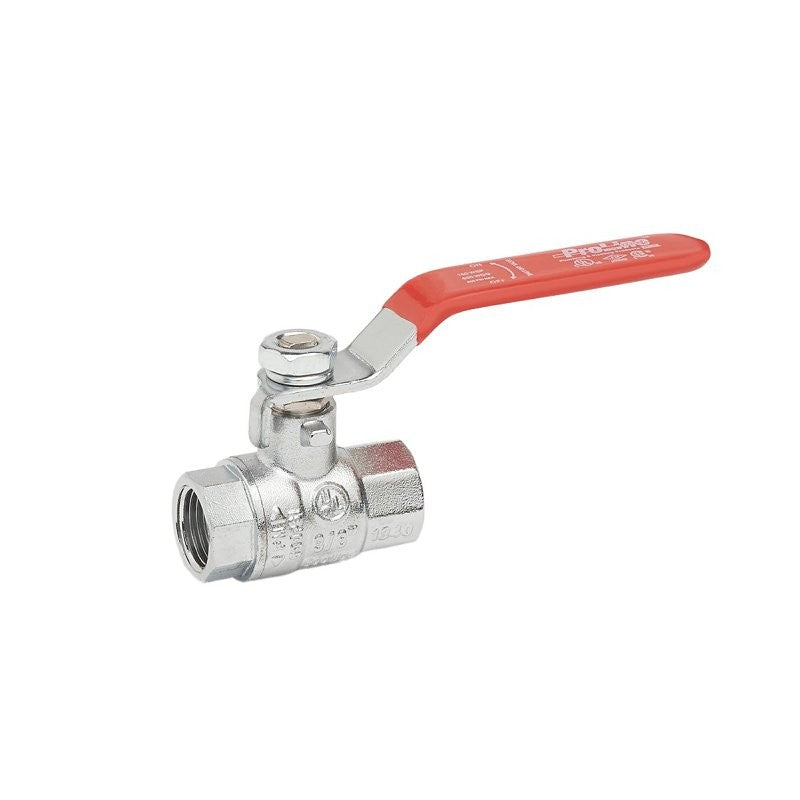 B & K 107-823-CP Ball Valve, 1/2 in Connection, FIP, 600 psi Pressure, Brass Body, Full Port